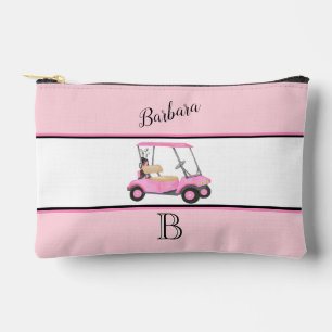 Bolsito Accesorio Pequeño Divertido color de agua rosado Carro de golf Monog