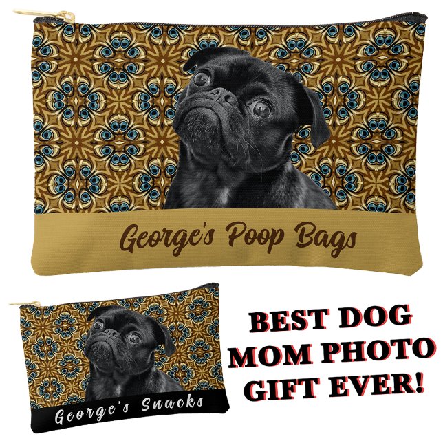 Bolsito Accesorio Pequeño Dog Mom Brown Gold Photo Personalizada Poop Bg (Subido por el creador)