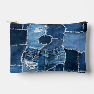 Bolsito Accesorio Pequeño Dog Patchwork Art Denim
