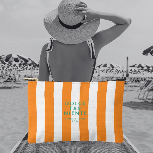 Bolsito Accesorio Pequeño Dolce Far Niente Cinque Terra Naranja Cabana Strip (Subido por el creador)
