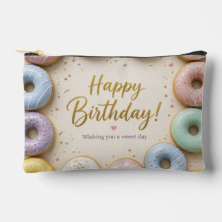 Bolsito Accesorio Pequeño Donas Glaseadas Pastel con Purpurina Dorada Dulces