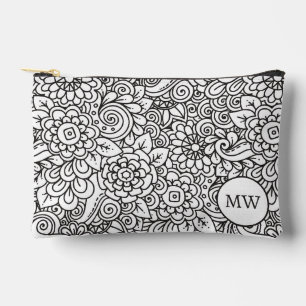 Bolsito Accesorio Pequeño Doodle Floral Retro