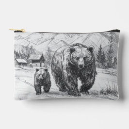 Bolsito Accesorio Pequeño Dos osos, madre e hijo, caminando por hermosos