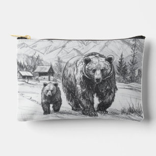 Bolsito Accesorio Pequeño Dos osos, madre e hijo, caminando por hermosos
