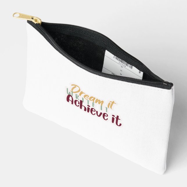 Bolsito Accesorio Pequeño Dream It Write It Achieve It Pouch (Abierto)