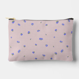 Bolsito Accesorio Pequeño Dusty Pink Japanese Gentian Floral Pattern