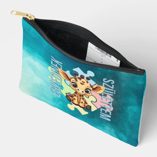 Bolsito Accesorio Pequeño Egyedinek születtem – kedves zsiráfos design (Abierto)