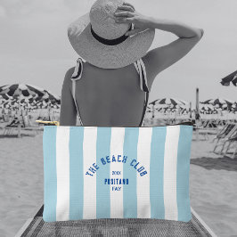 Bolsito Accesorio Pequeño El Beach Club Escudo Blue Cabana Stripe