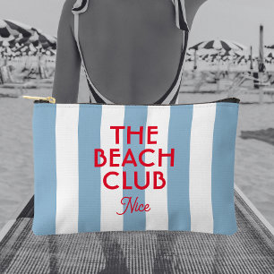 Bolsito Accesorio Pequeño El Beach Club Francés Red Blue Cabana Stripe