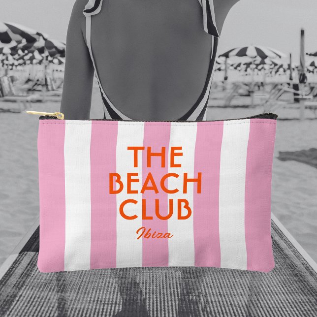 Bolsito Accesorio Pequeño El Beach Club Ibiza Rosa Cabana Stripe (Subido por el creador)