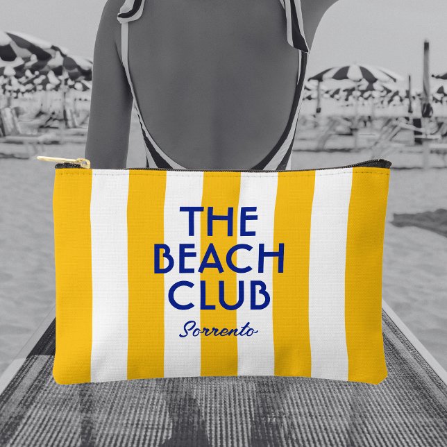 Bolsito Accesorio Pequeño El Beach Club Sorrento Yellow Cabana Stripe (Subido por el creador)