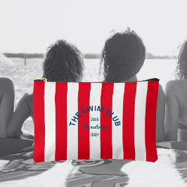 Bolsito Accesorio Pequeño El Club De Natación Escudo Red Cabana Stripe