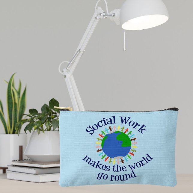 Bolsito Accesorio Pequeño El trabajo social hace que el mundo gire (Subido por el creador)