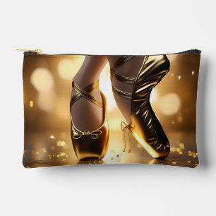 Bolsito Accesorio Pequeño Elegancia Dorada: Zapatos de Bailarina sobre Bokeh