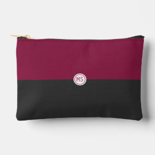 Bolsito Accesorio Pequeño Elegant Burgundy and Black Color Block Monogram