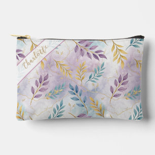 Bolsito Accesorio Pequeño Elegant Gold Botanical Marble Personalized