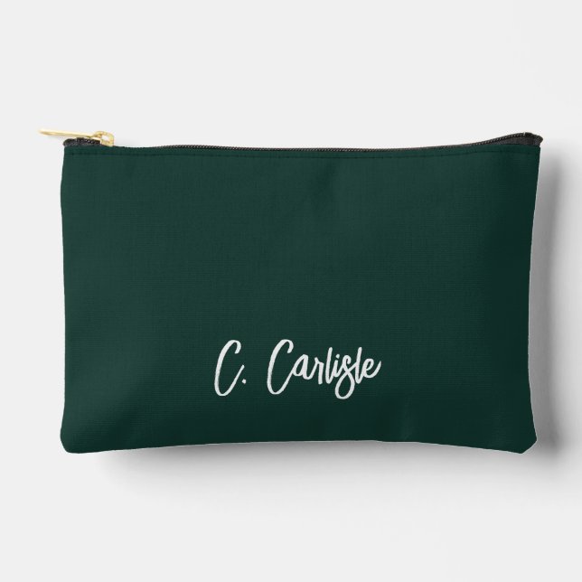 Bolsito Accesorio Pequeño Elegant Hand-Lettered Script Green Personalized (Anverso)