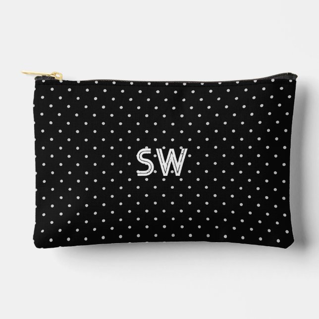 Bolsito Accesorio Pequeño Elegant Initials Polka Dot Gift Pouch (Anverso)