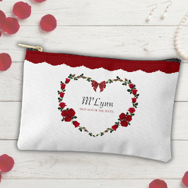 Bolsito Accesorio Pequeño Elegant Red Roses Mother of Bride Makeup Bag