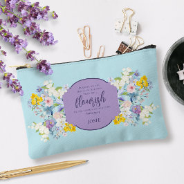 Bolsito Accesorio Pequeño Elegante acuarela Floral Biblia Verse Personalizad