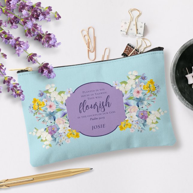 Bolsito Accesorio Pequeño Elegante acuarela Floral Biblia Verse Personalizad (Subido por el creador)