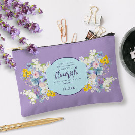 Bolsito Accesorio Pequeño Elegante acuarela Floral Biblia Verse Personalizad