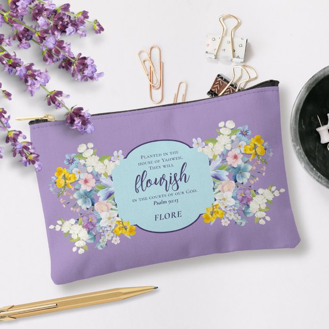 Bolsito Accesorio Pequeño Elegante acuarela Floral Biblia Verse Personalizad (Subido por el creador)