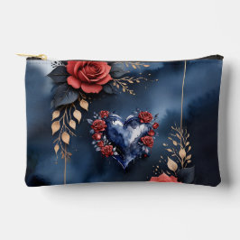 Bolsito Accesorio Pequeño Elegante arreglo rosa con follaje dorado