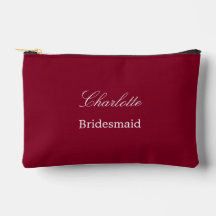 Elegante Bridesmaid Burgundy Accesory Pouch