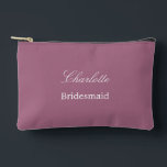 Bolsito Accesorio Pequeño Elegante Bridesmaid Mauve Accesory Pouch<br><div class="desc">Elegant Bridesmaid Mauve Accesory Pouch, por favor personalizar el nombre de la dama de honor, usando la plantilla de personalización en línea antes de hacer el pedido. La plantilla de personalización también se puede utilizar fácilmente para personalizar el diseño de otros roles de invitados bodas, como la doncella de honor,...</div>