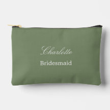Elegante Bridesmaid Sage Green Accesory Pouch