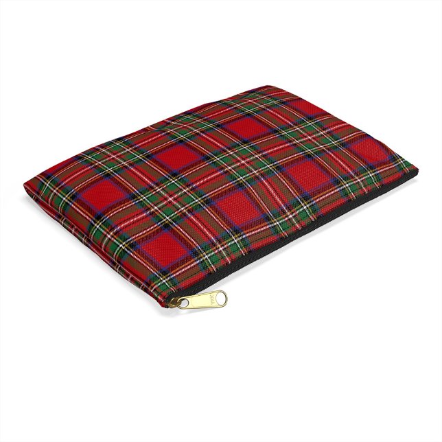 Bolsito Accesorio Pequeño Elegante clan ruso Stewart Tartán (Rustic Plaid Stewart Tartan Red and Green Check Accessory Pouch)