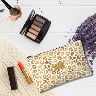 Bolsito Accesorio Pequeño Elegante Estampado de Leopardo en Hoja de Oro Mono