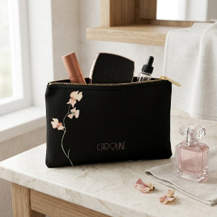 Bolsito Accesorio Pequeño Elegante Floral Boho Cuco Negro con Estilo
