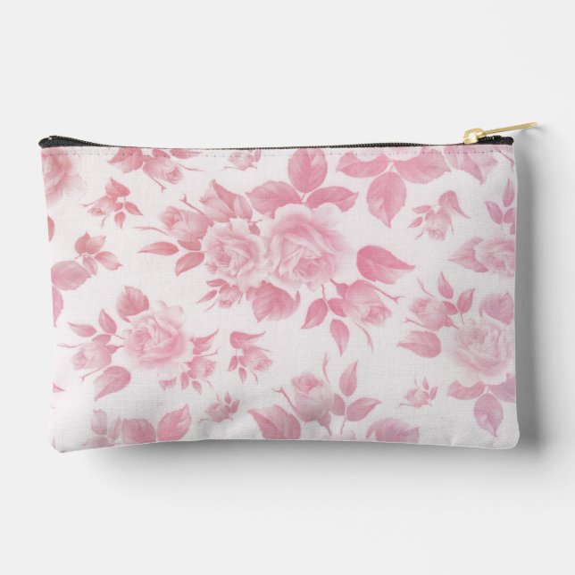Bolsito Accesorio Pequeño Elegante floral bruta rosa rosa (Reverso )