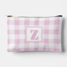 Elegante gingham personalizable en rosa y blanco c