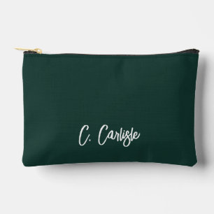 Bolsito Accesorio Pequeño Elegante guión personalizado verde con letra a man