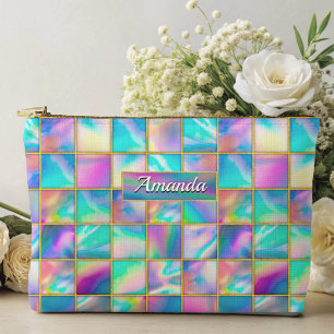 Bolsito Accesorio Pequeño Elegante holográfico trendy de moda dorada geométr