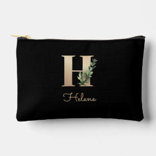 Bolsito Accesorio Pequeño Elegante letra botánica de oro monograma H