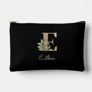 Bolsito Accesorio Pequeño Elegante Monograma Botánico Carta de Oro E