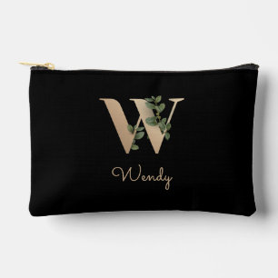 Bolsito Accesorio Pequeño Elegante Monograma Botánico Carta de Oro W