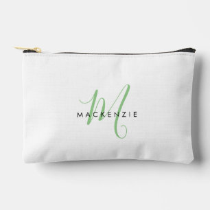 Bolsito Accesorio Pequeño Elegante Monograma Moderno de Letra Script Blanco 