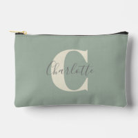 Elegante Monograma Moderno de Nombre en Verde Salv
