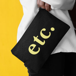 Bolsito Accesorio Pequeño Elegante negrita tipografía amarilla maquillaje ne