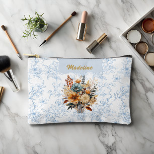 Bolsito Accesorio Pequeño Elegante nombre floral azul