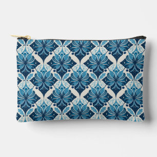 Bolsito Accesorio Pequeño Elegante patrón floral boho en azul