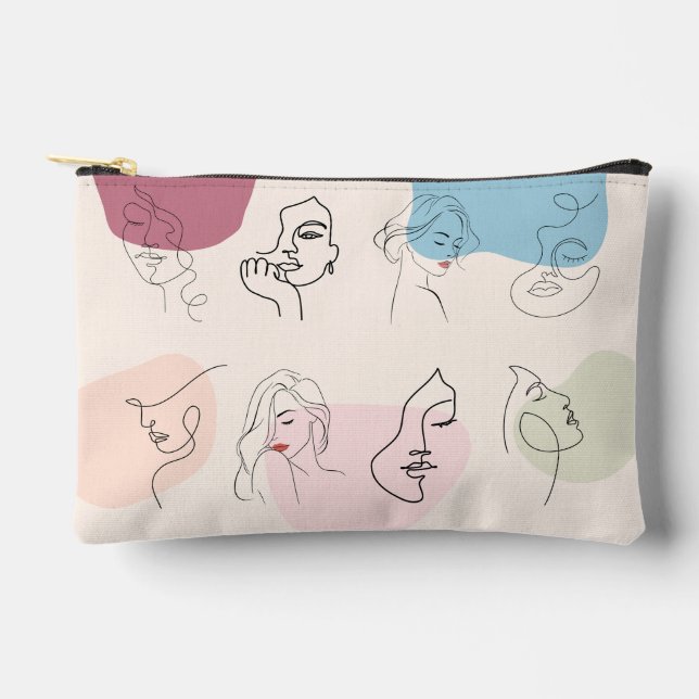 Bolsito Accesorio Pequeño Elegante Resumen De La Mujer Línea De Arte Imprimi (Anverso)