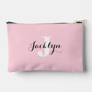 Bolsito Accesorio Pequeño Elegante Rosa Claro Nombre Personalizado 
