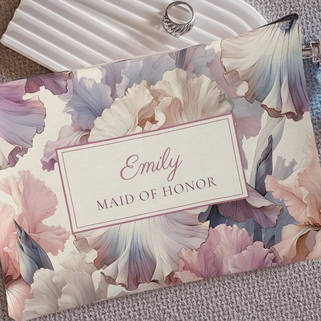 Bolsito Accesorio Pequeño Elegante Rubor Floral Bridesmaid Propuesta Maquill (Celebrate your bridesmaids with a personalized makeup bag featuring a delicate floral design. )