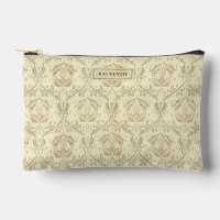 Elegante Sepia Tan Modelo Floral Pouch accesorio